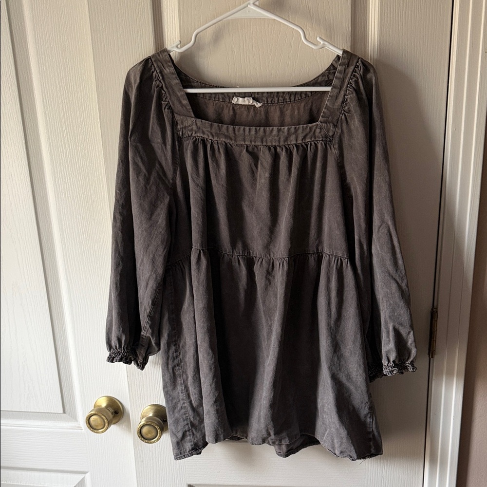 June & Hudson Charcoal Blouse